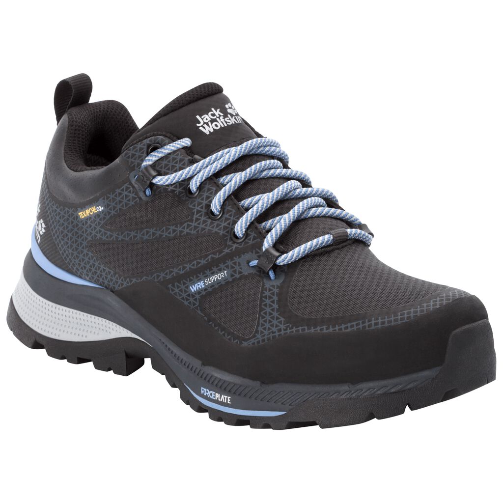 Jack Wolfskin FORCE STRIKER TEXAPORE LOW Chaussures Femme Noir/Bleu - GYTQJCO-58